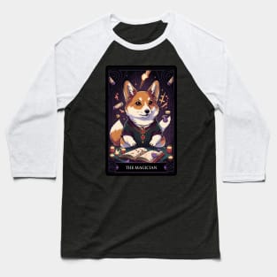 The Magician Tarot Card Corgi Baseball T-Shirt